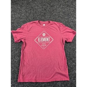 Element Mens Graphic T-Shirt Burgundy Red Regular Fit Cotton Size Medium M/M